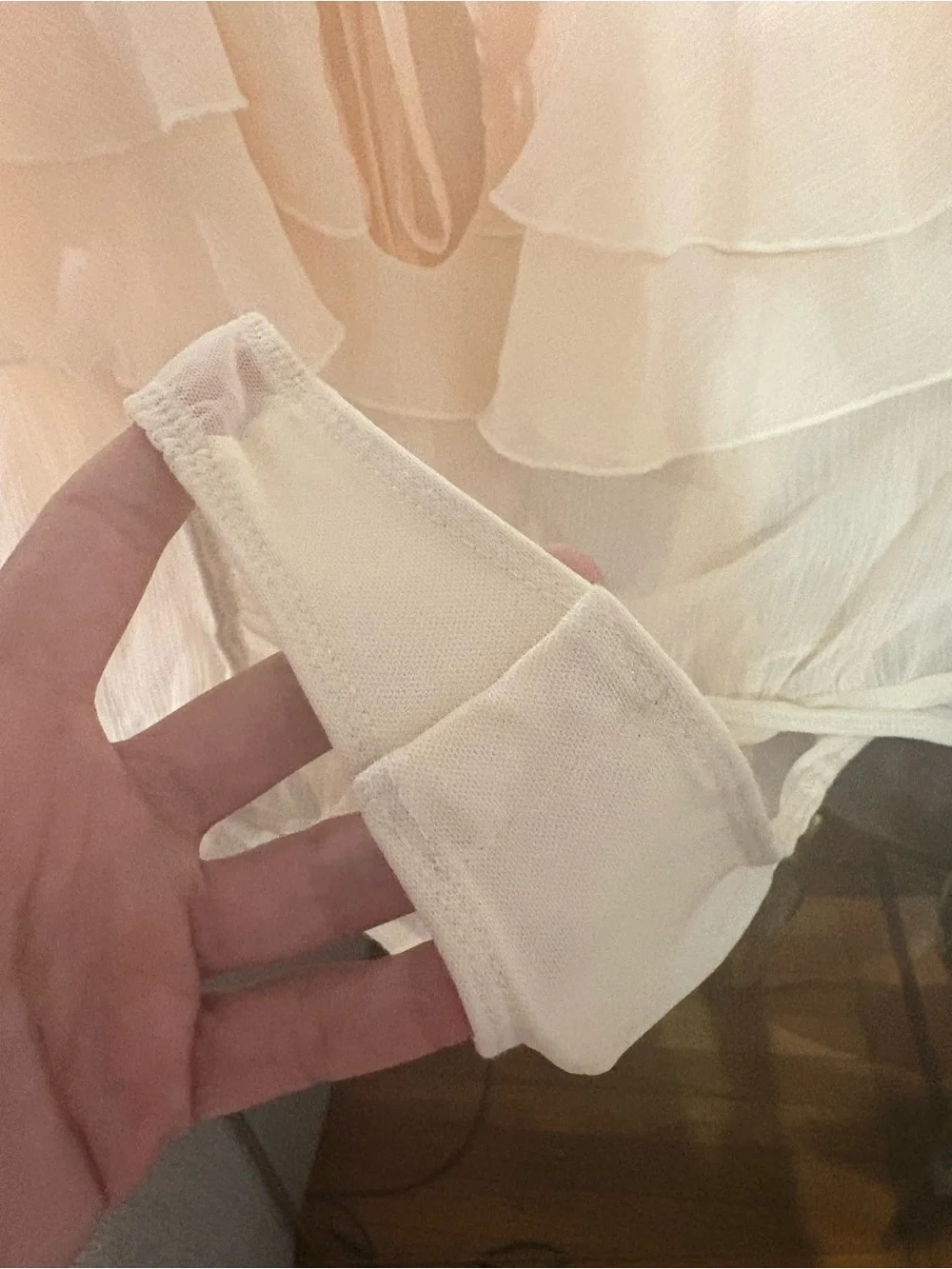 NWT Free People Peach Ruffle Off-Shoulder Bodysuit